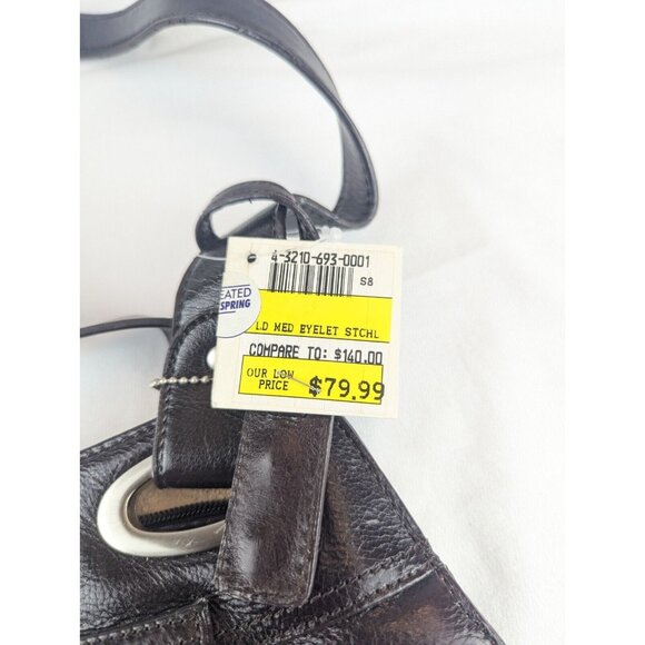 La‎ Diva Brown Leather Purse Handbag Medium Shoulder Bag NWT - Picture 6 of 16